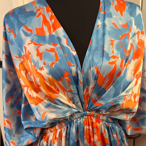TCEC Blue and Orange Floral Maxi Dress - Picture 4 of 9